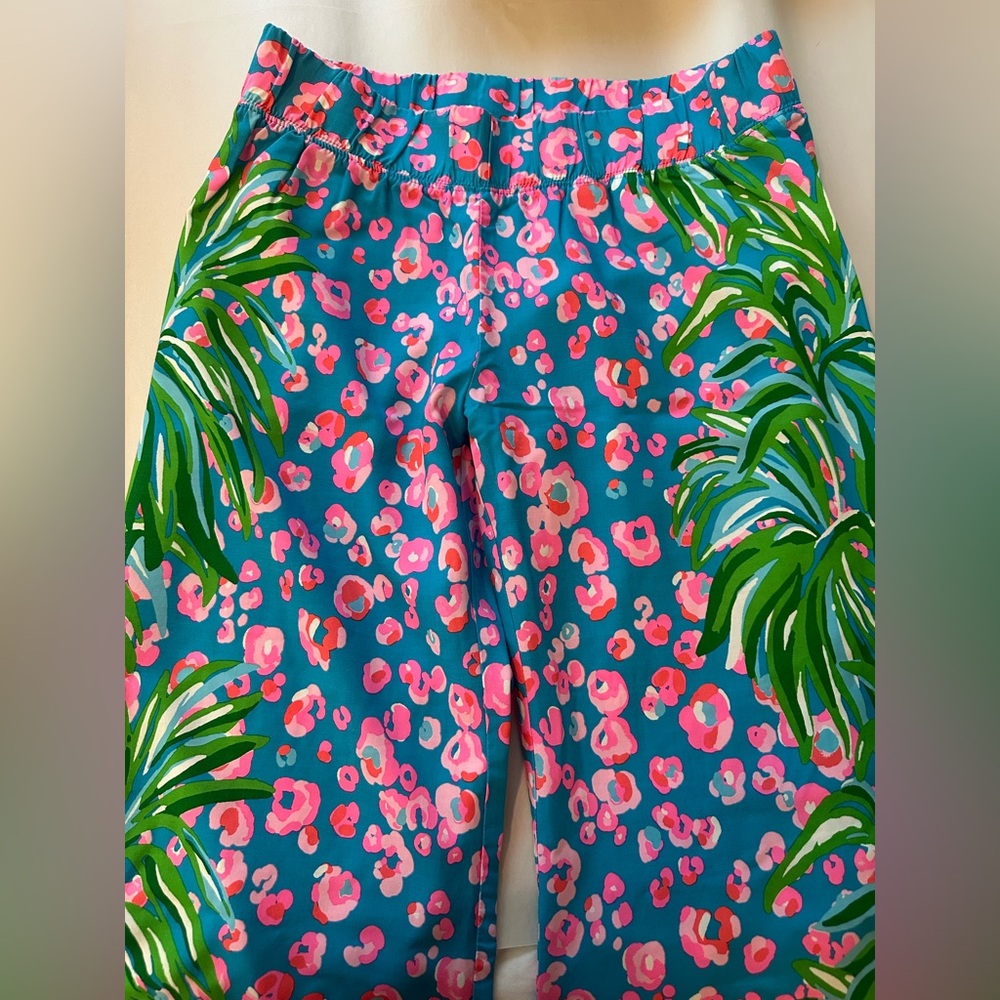 Lilly Pulitzer Blue and Pink Wide Leg Pants